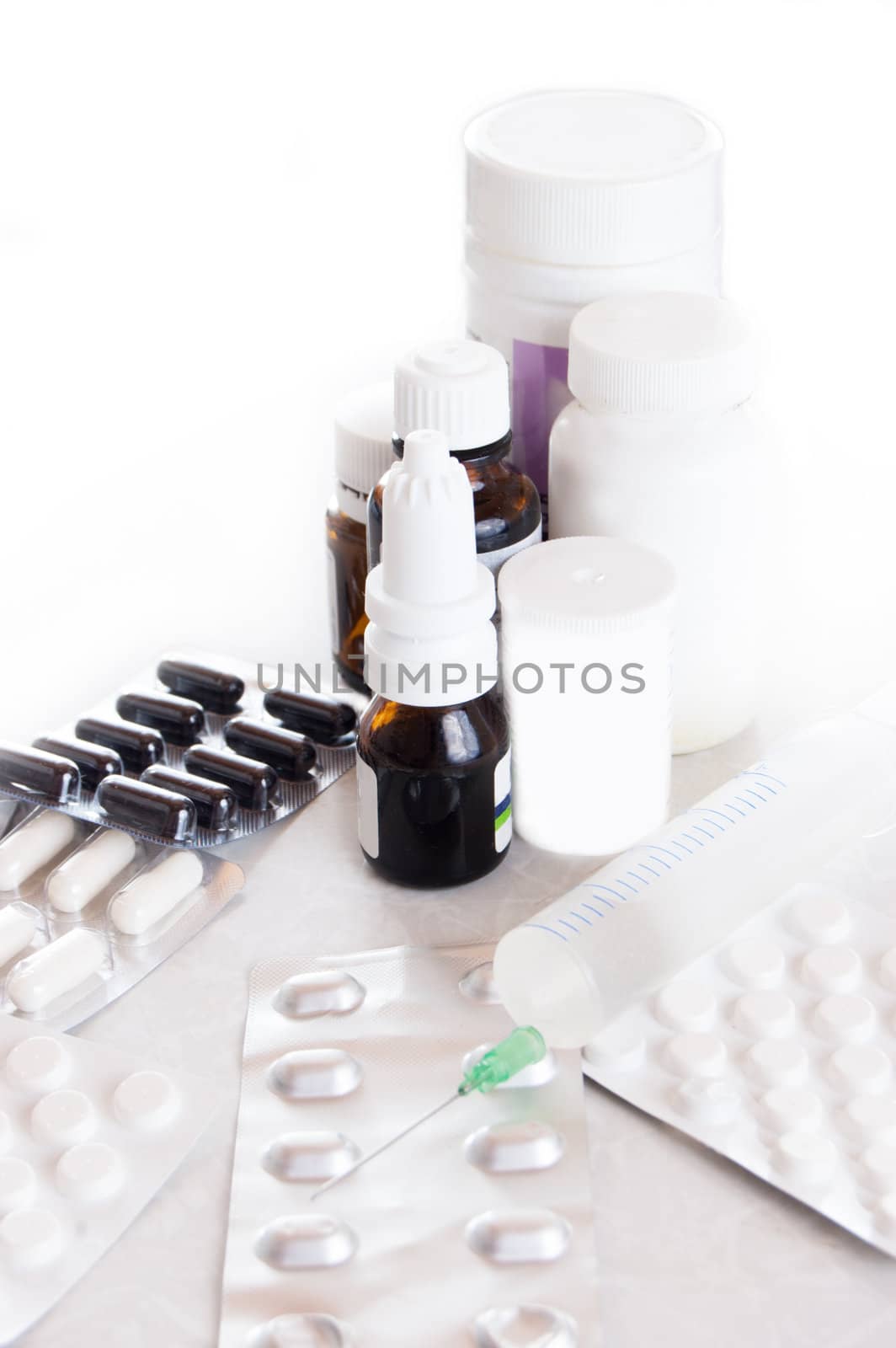 Pills, syringe and other medicine by Angel_a