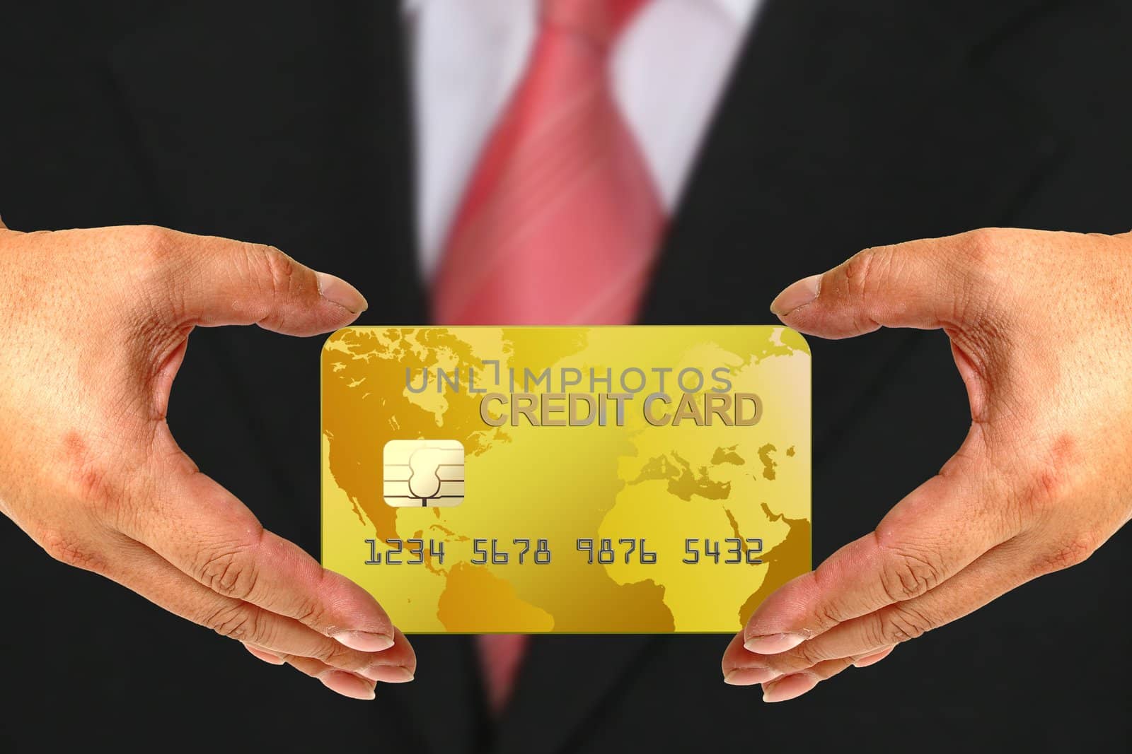 Credit card in human hand