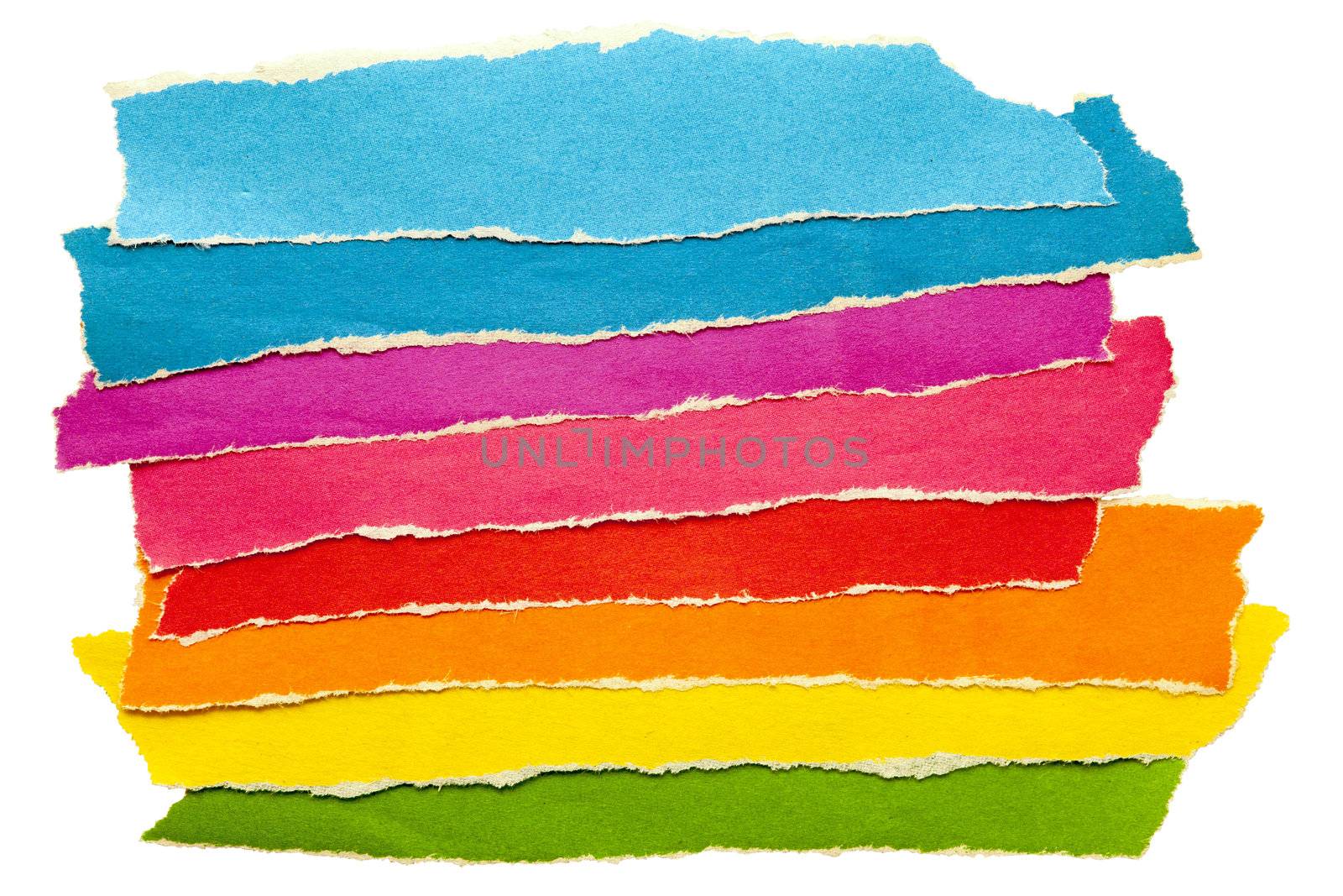 a group of colored paper