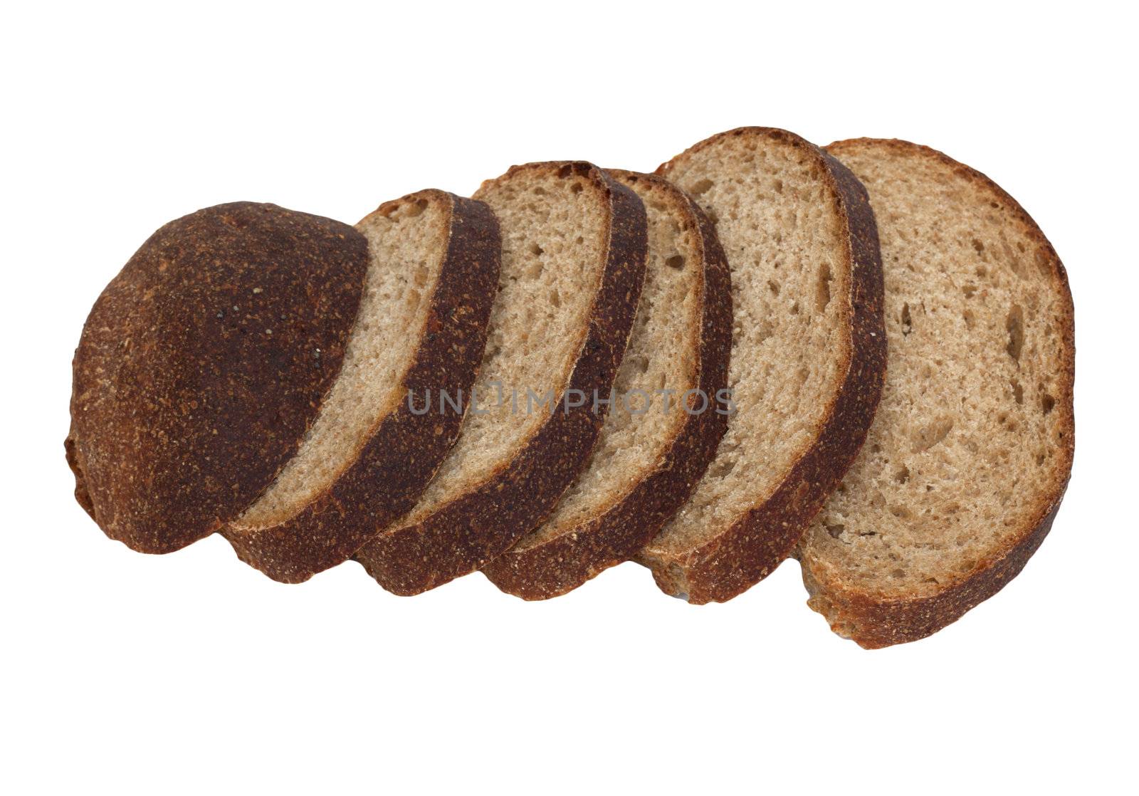 rye bread isolated on white background  by schankz