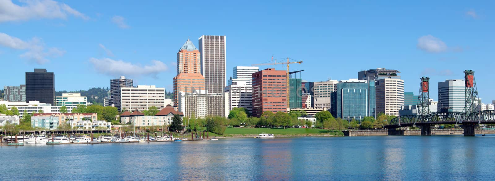 City of Portland Oregon skyline panorama. 