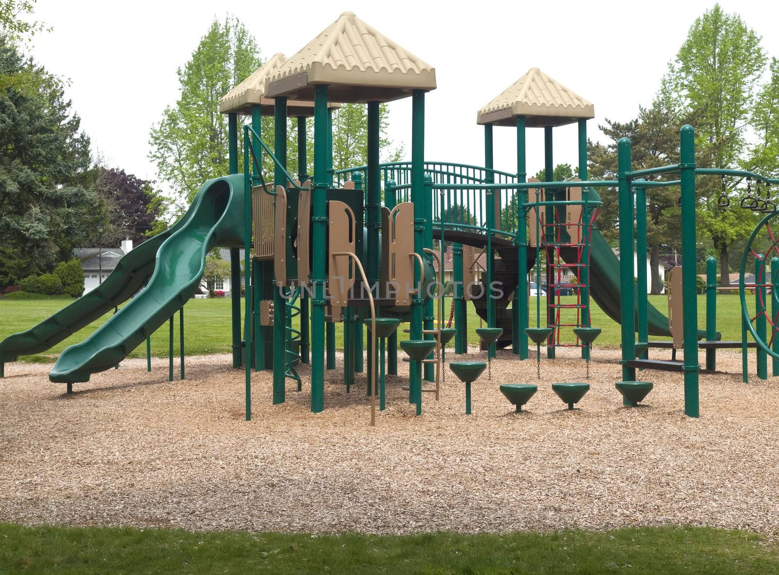 Children playground in a park, Portland OR.