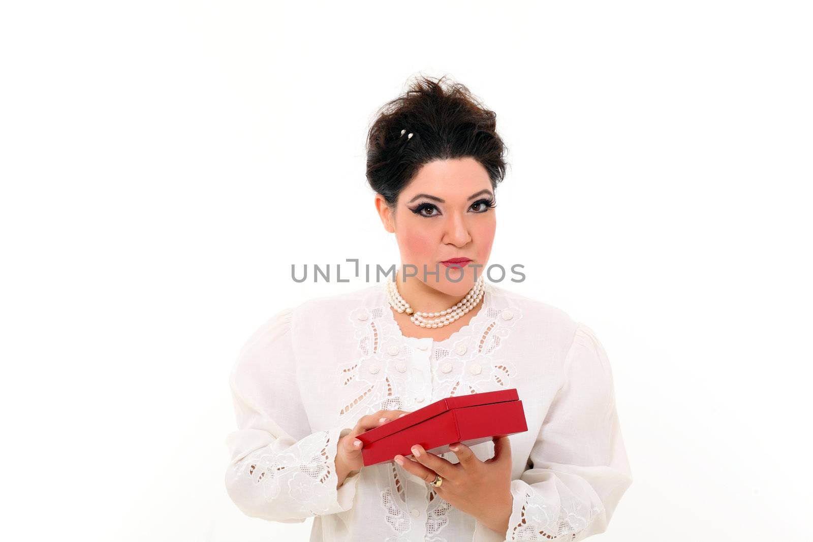 Elegant plus size woman with a box by shamtor