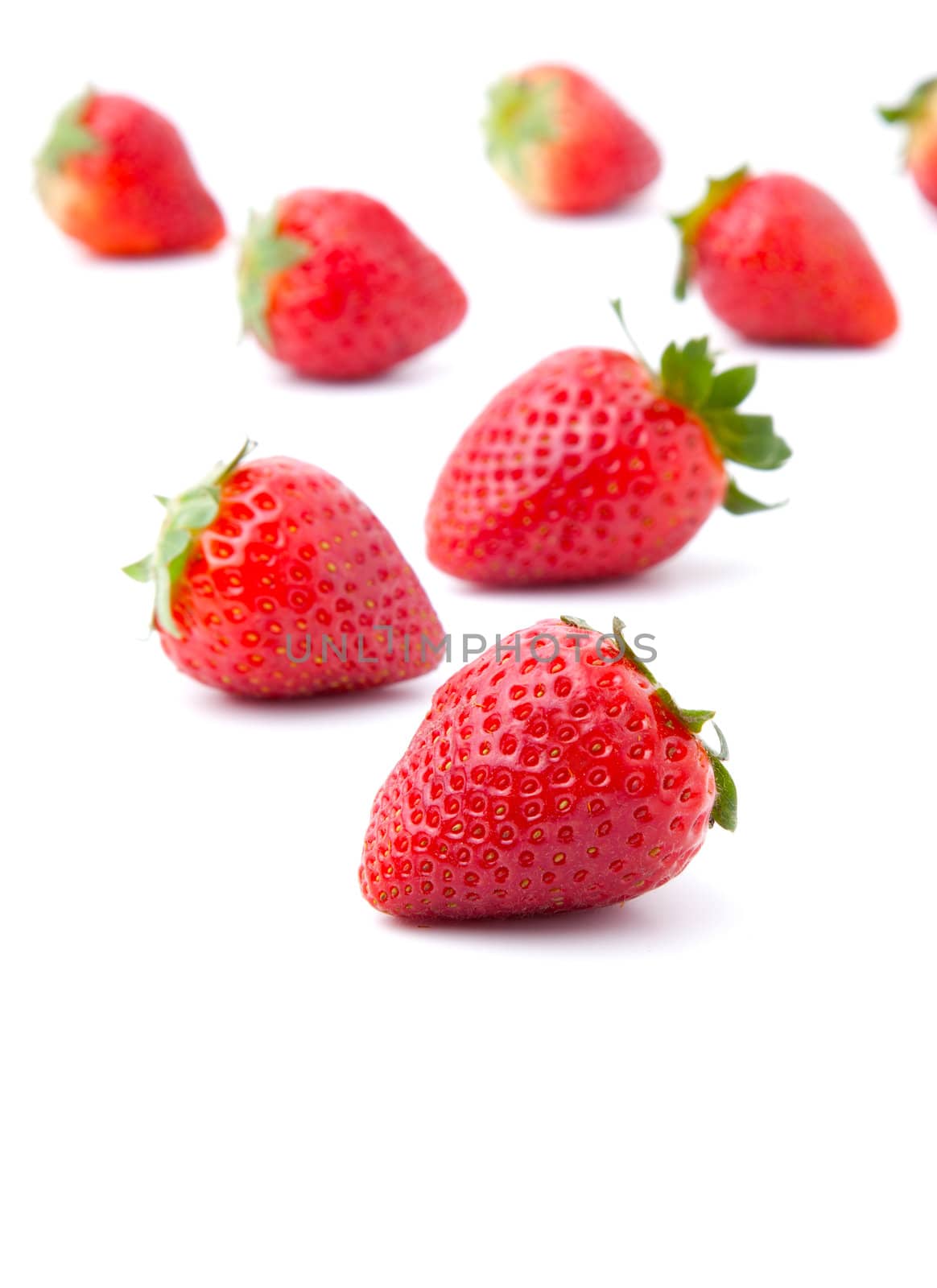 fresh strawberry, isolated on white background. by motorolka