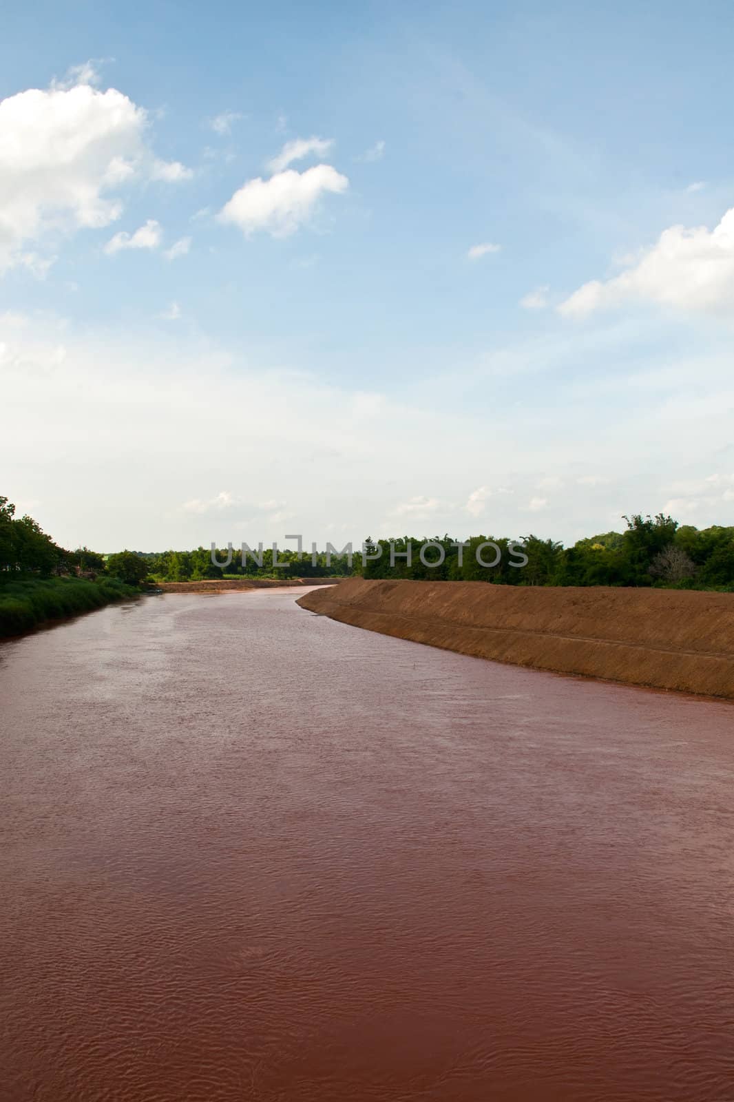 River and  blue sky by Yuri2012