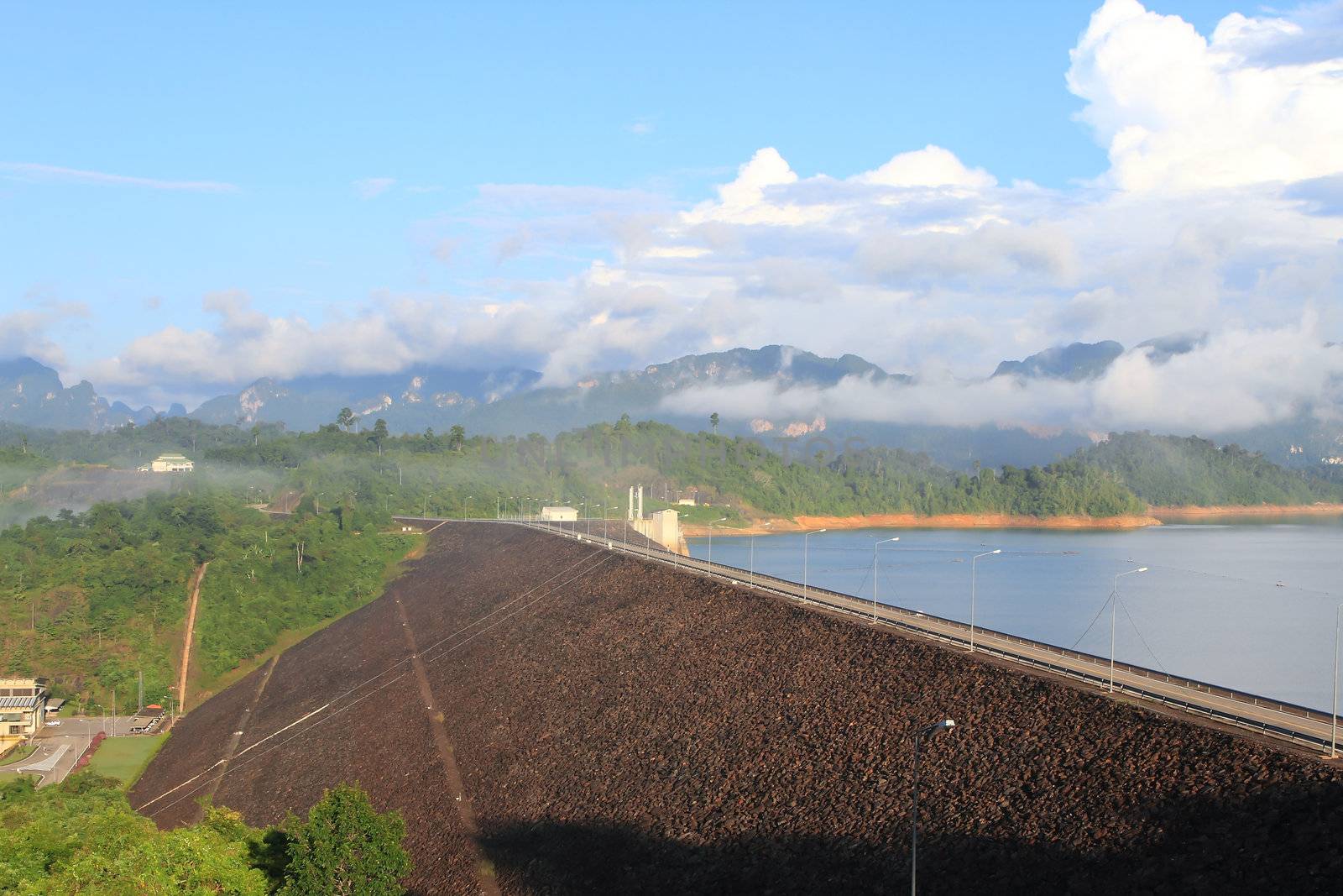 Beautiful landscape of   Ratchaprapha dam, Thailand