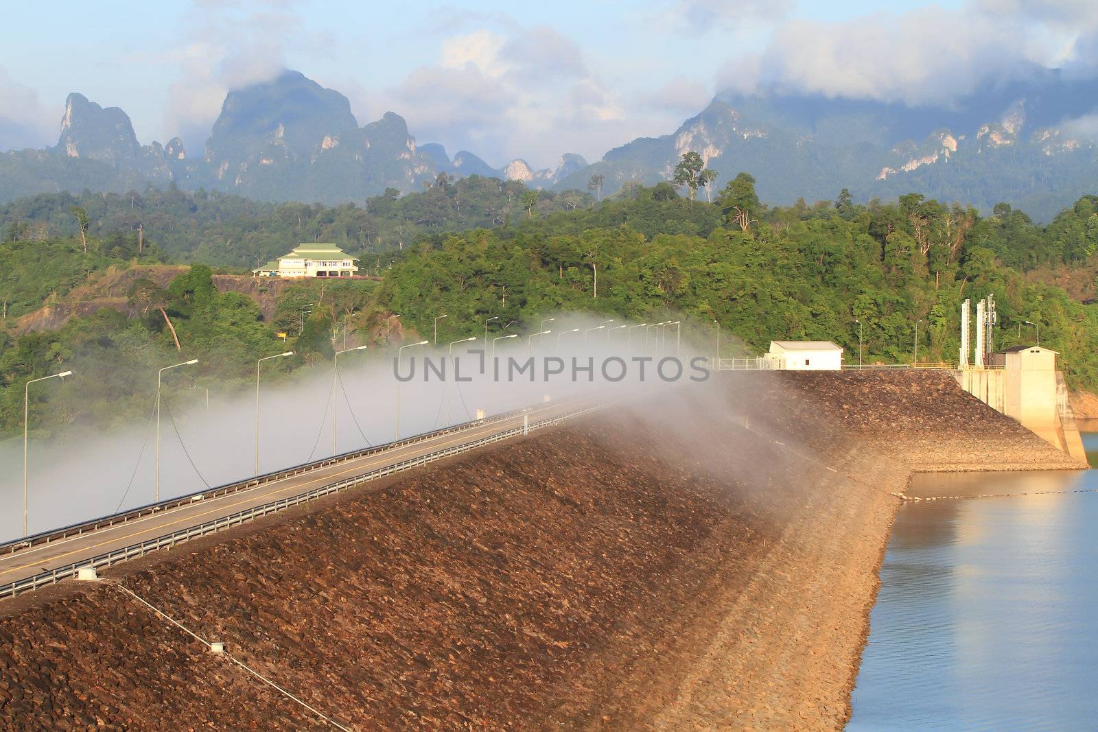 Beautiful landscape of   Ratchaprapha dam, Thailand