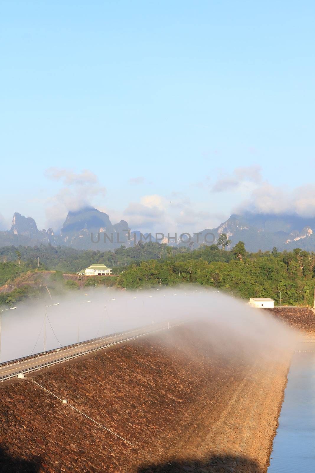 Beautiful landscape of   Ratchaprapha dam, Thailand