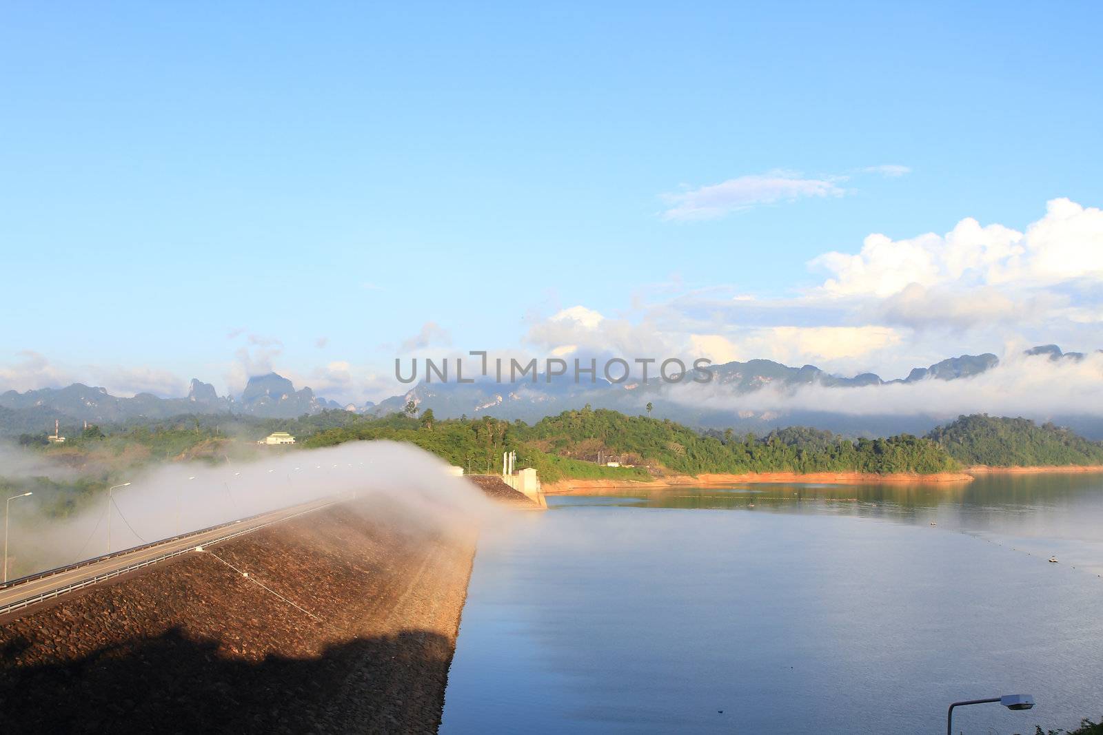 Beautiful landscape of   Ratchaprapha dam, Thailand