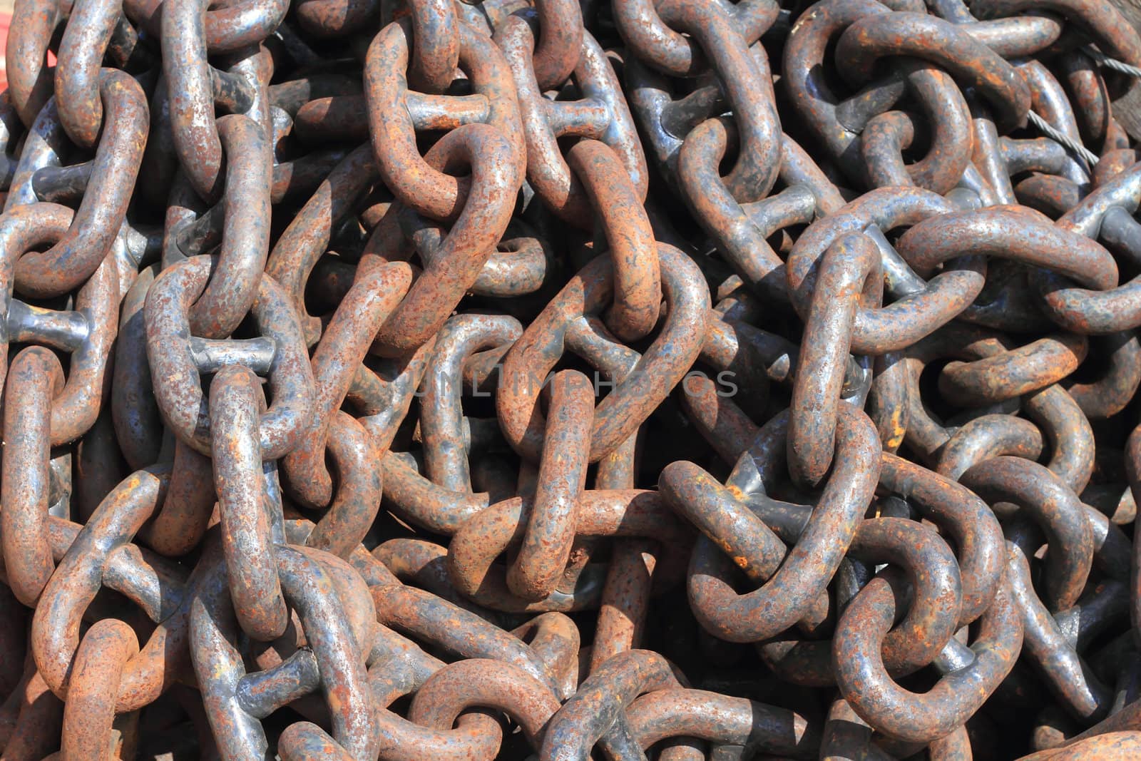 A close up of a rusty chain