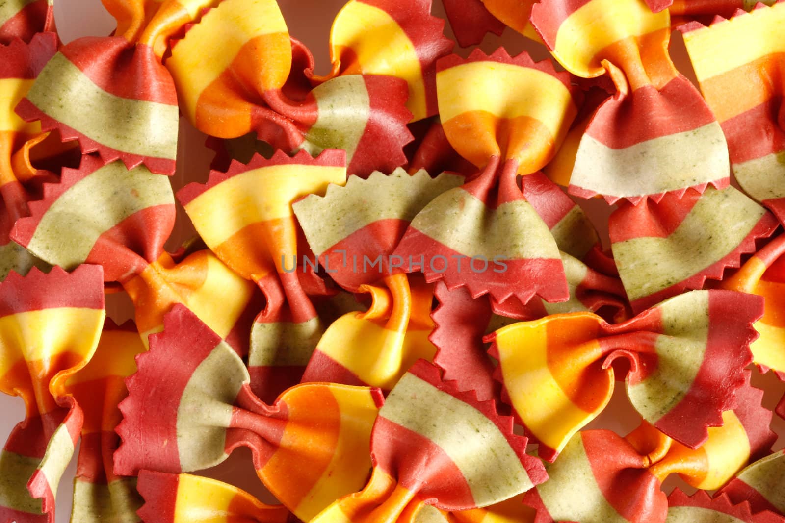 colorful pasta with saffron, carrot, beet root, spinach