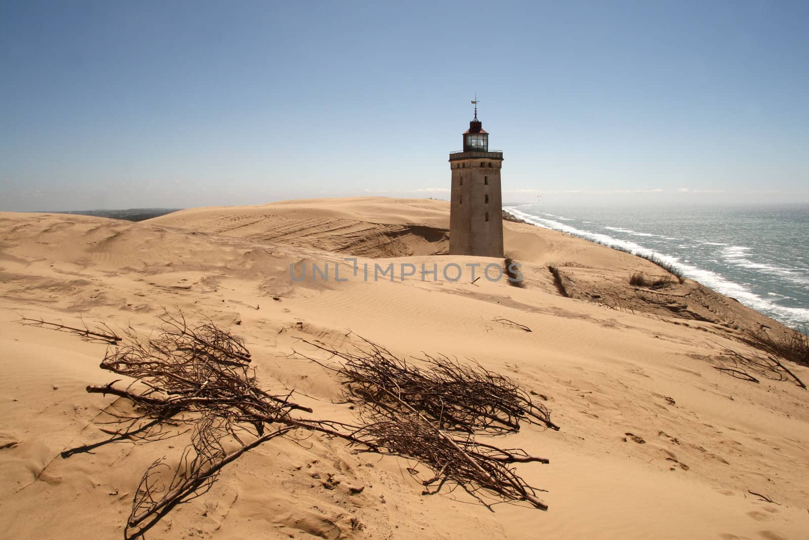 Lighthouse Devoured by Sand on Denmark's North Sea coast near Lonstrup Klint