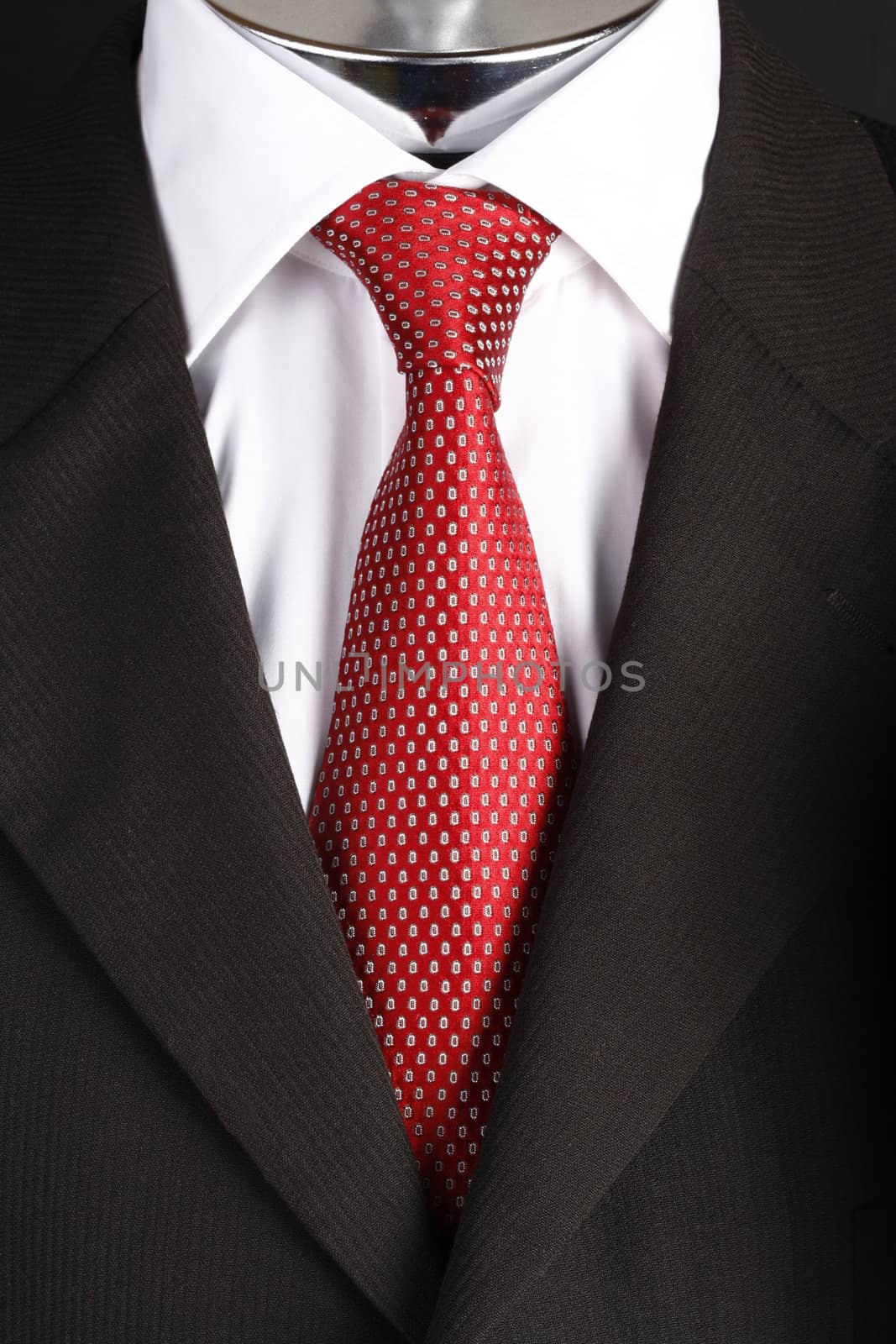 Red tie and white shirt