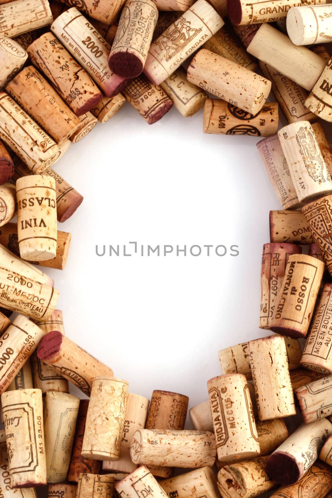 frame made of used wine corks