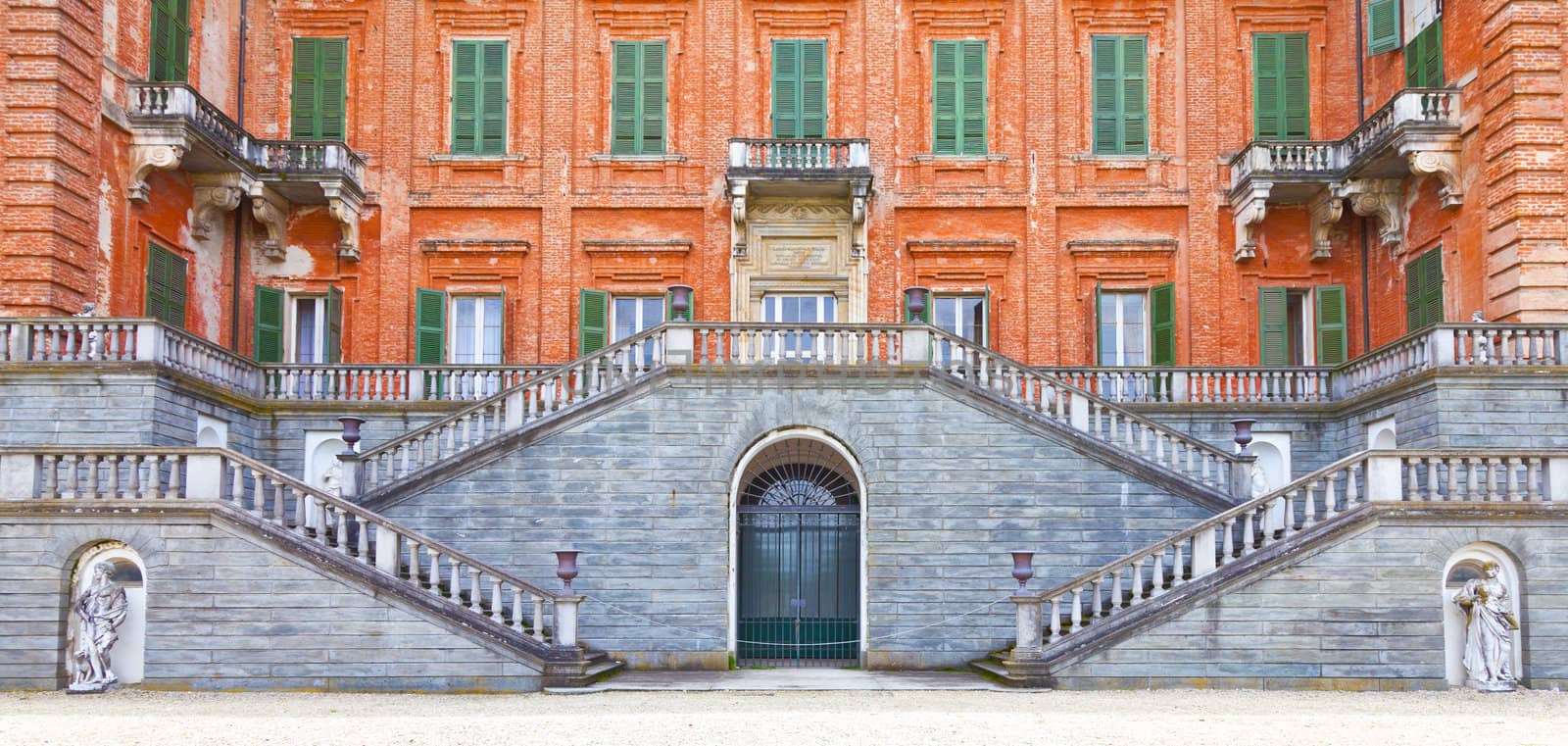 Italy - Piemonte region. Racconigi Royal Castle entrance