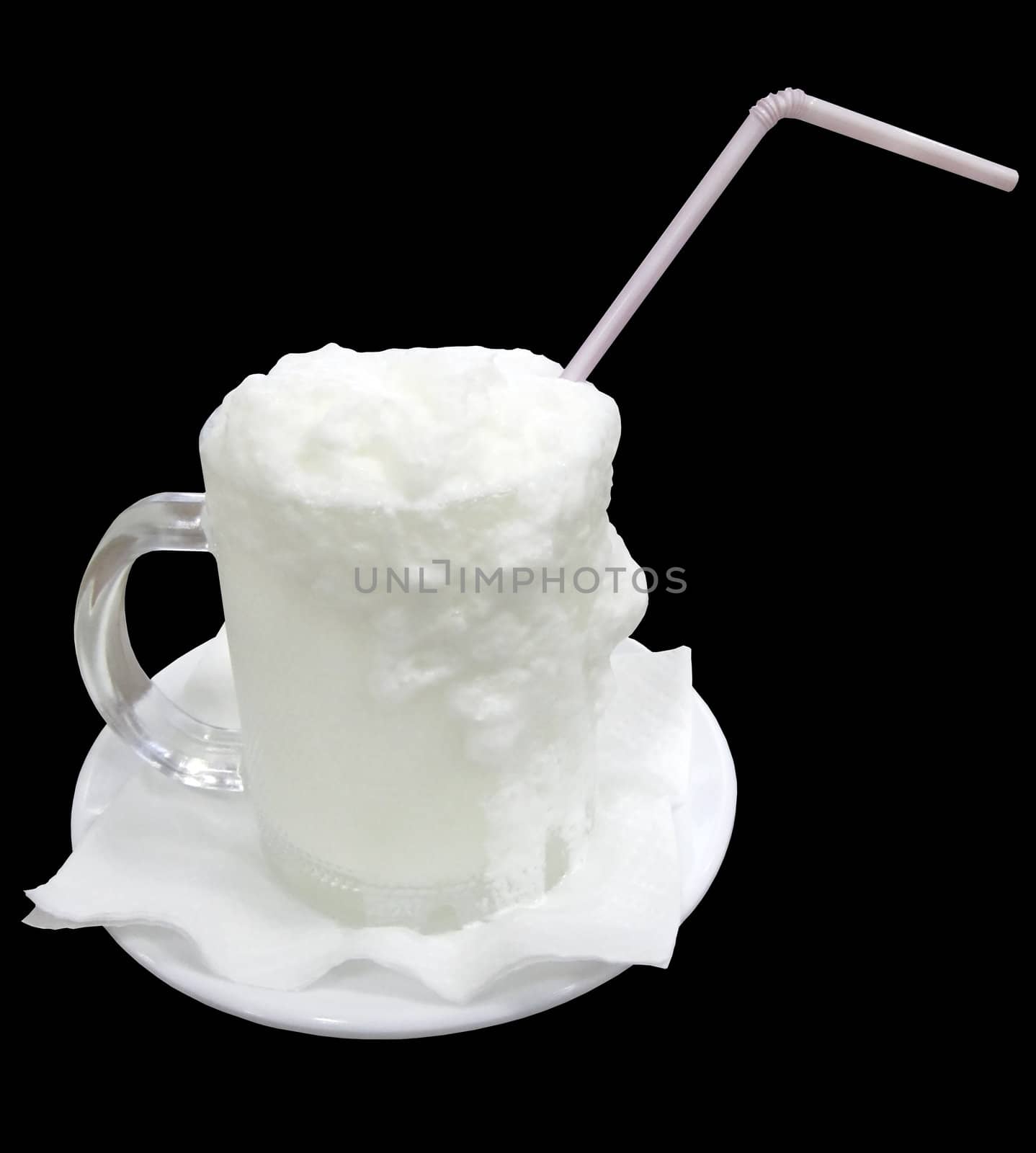 Susurluk buttermilk foamy   Isolated black background