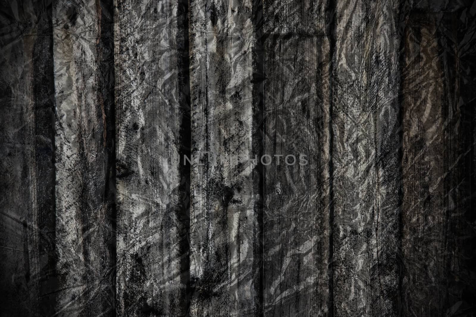 Grungy old wood foil textured background by Mirage3