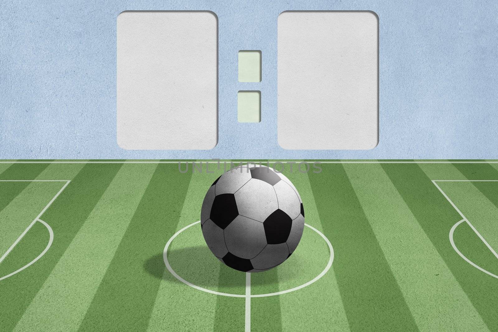 soccer ball on the field with score by Falara