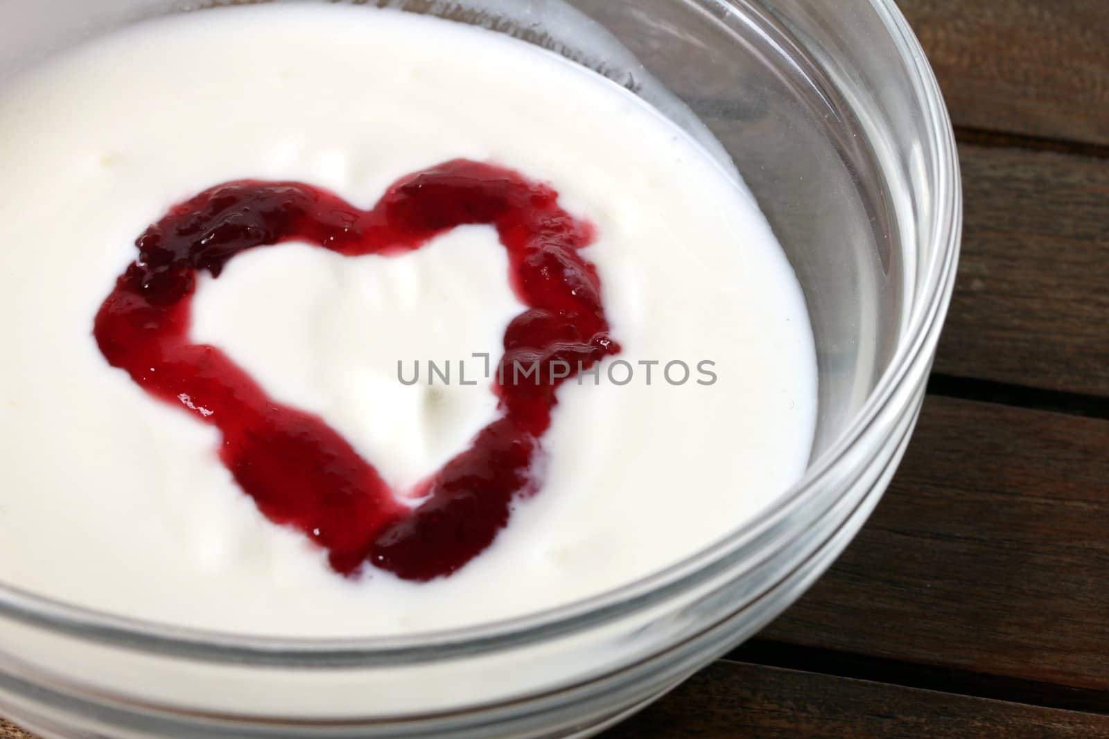 heart shaped fruit yogurt