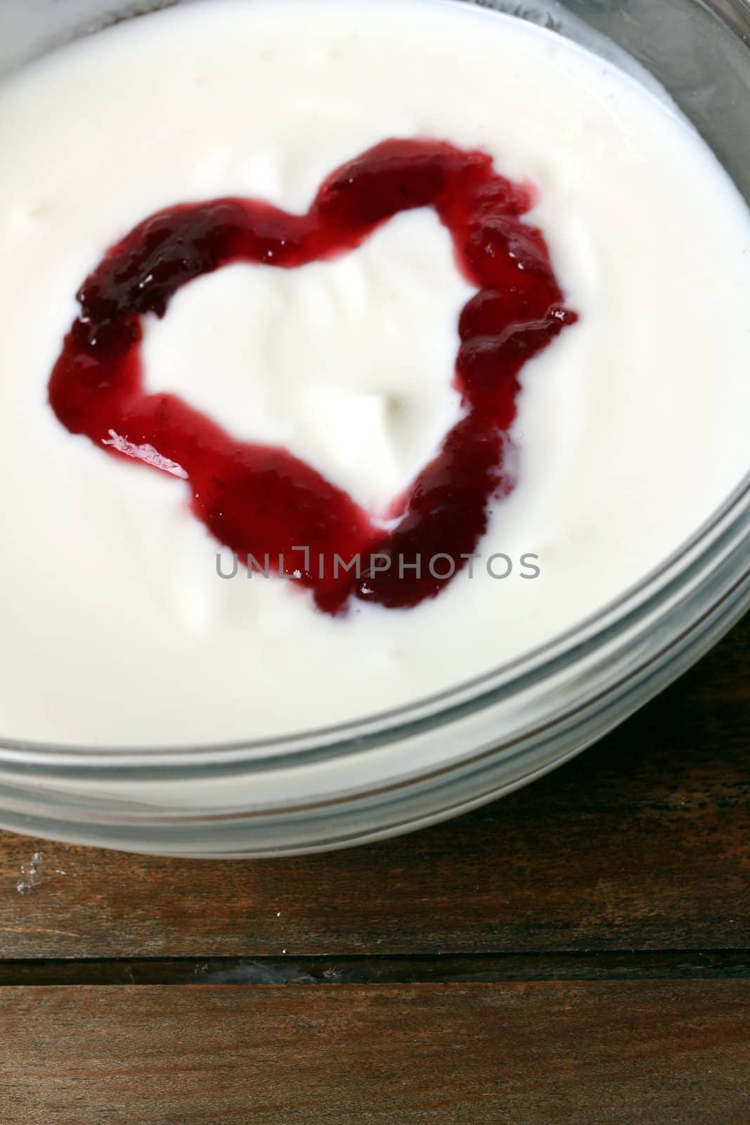 heart shaped fruit yogurt