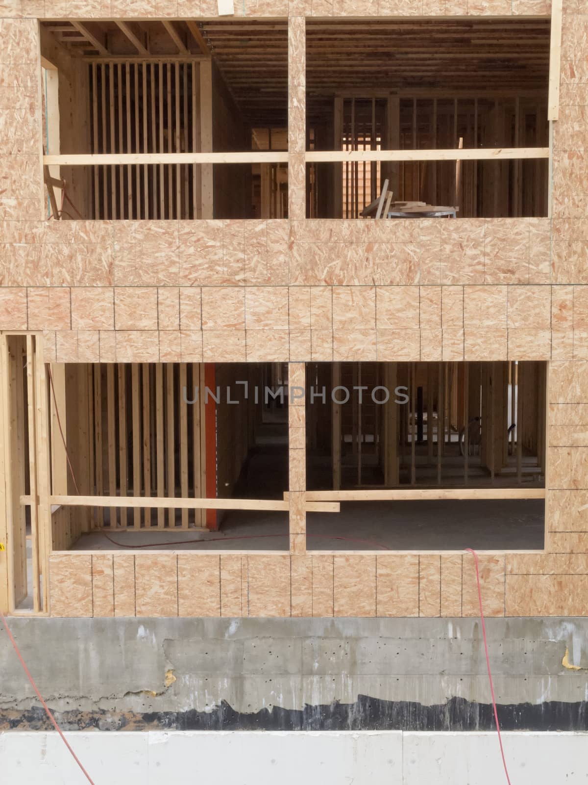 Construction of new building empty window openings by PiLens