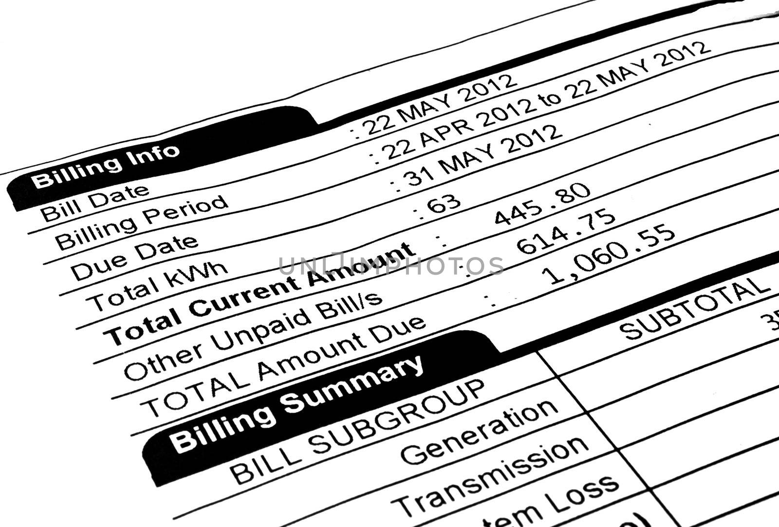 Electric bill for payment by the consumer on a specific date