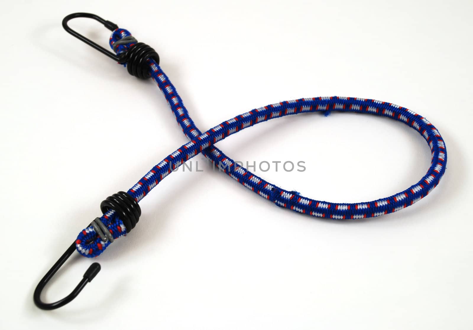 Stock pictures of bungee cords with steel hooks of several colors