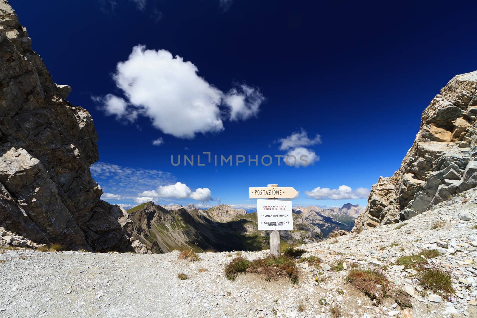direction to first world war trenches in Dolomites pass