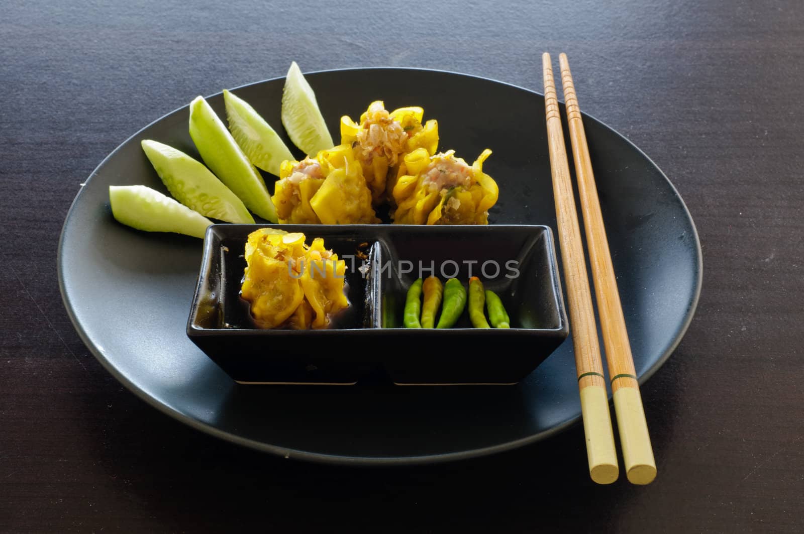 Chinese Steamed Dumpling on dish