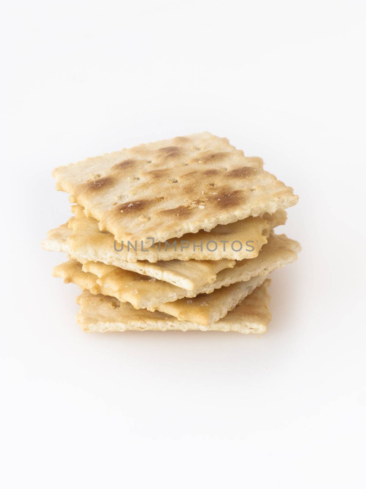 heap of crackers on white backround