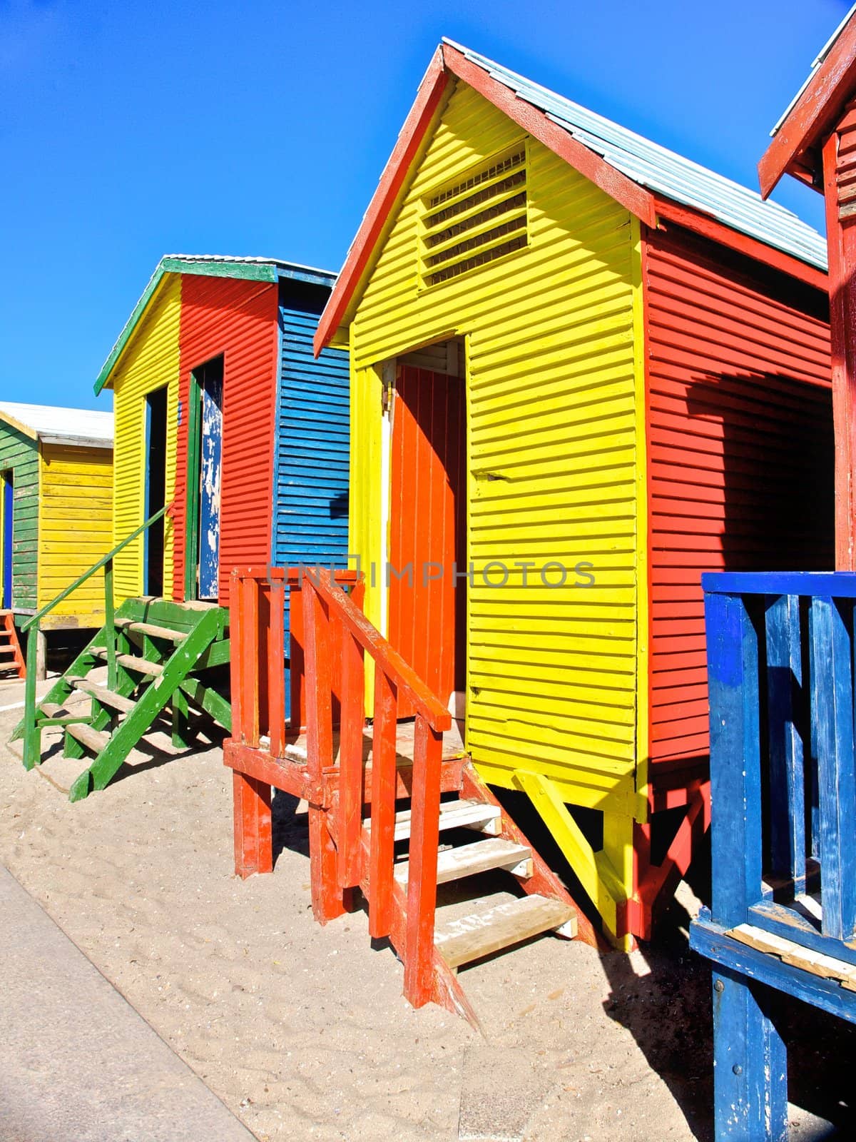 Colorful beach Huts at the Beach in Cape Town, South Africa