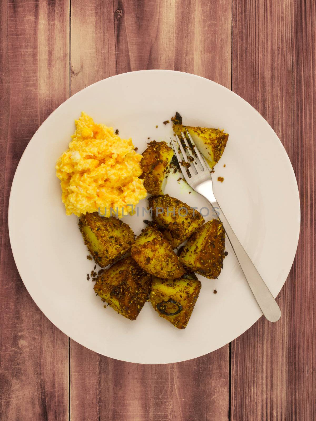 closeup of a plate of crusty baked potatoes