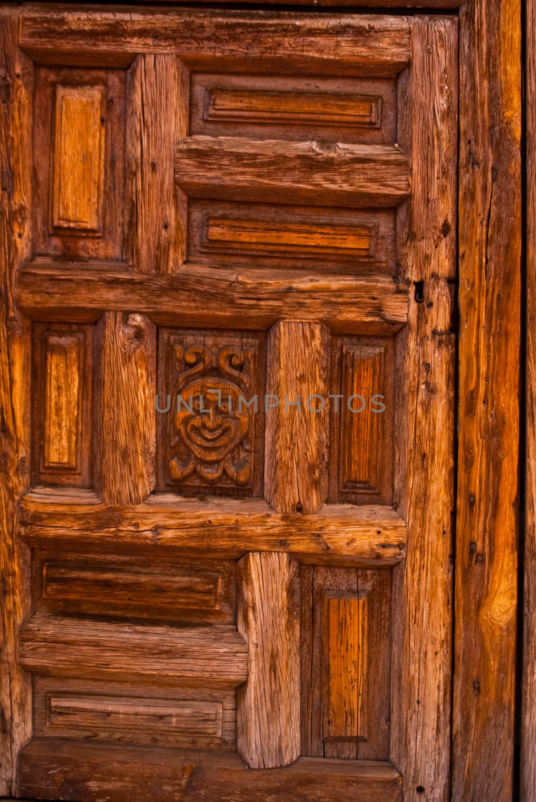 Old Mexican Colonial carved wooden door