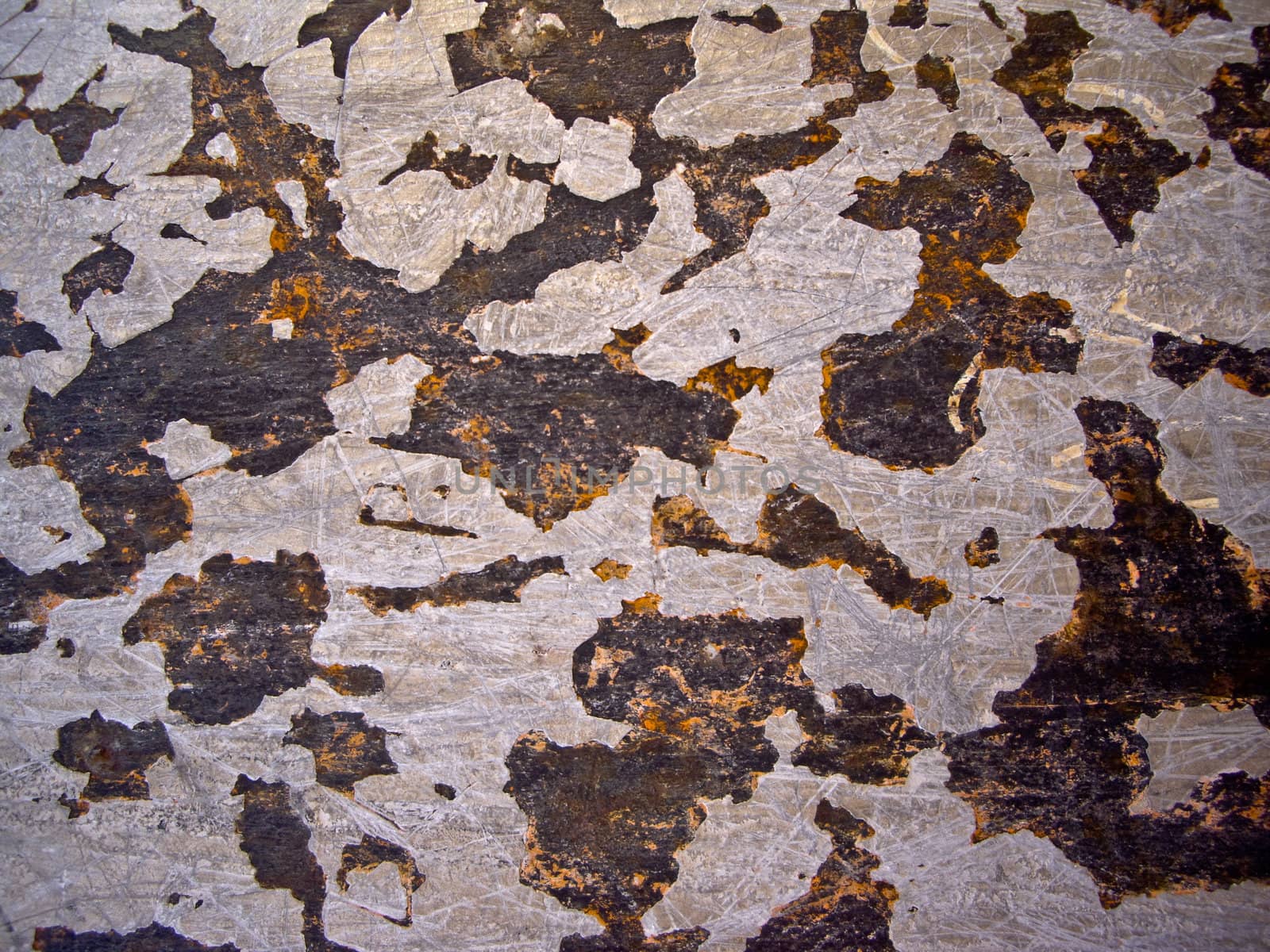 Oxidation causes rust on metal