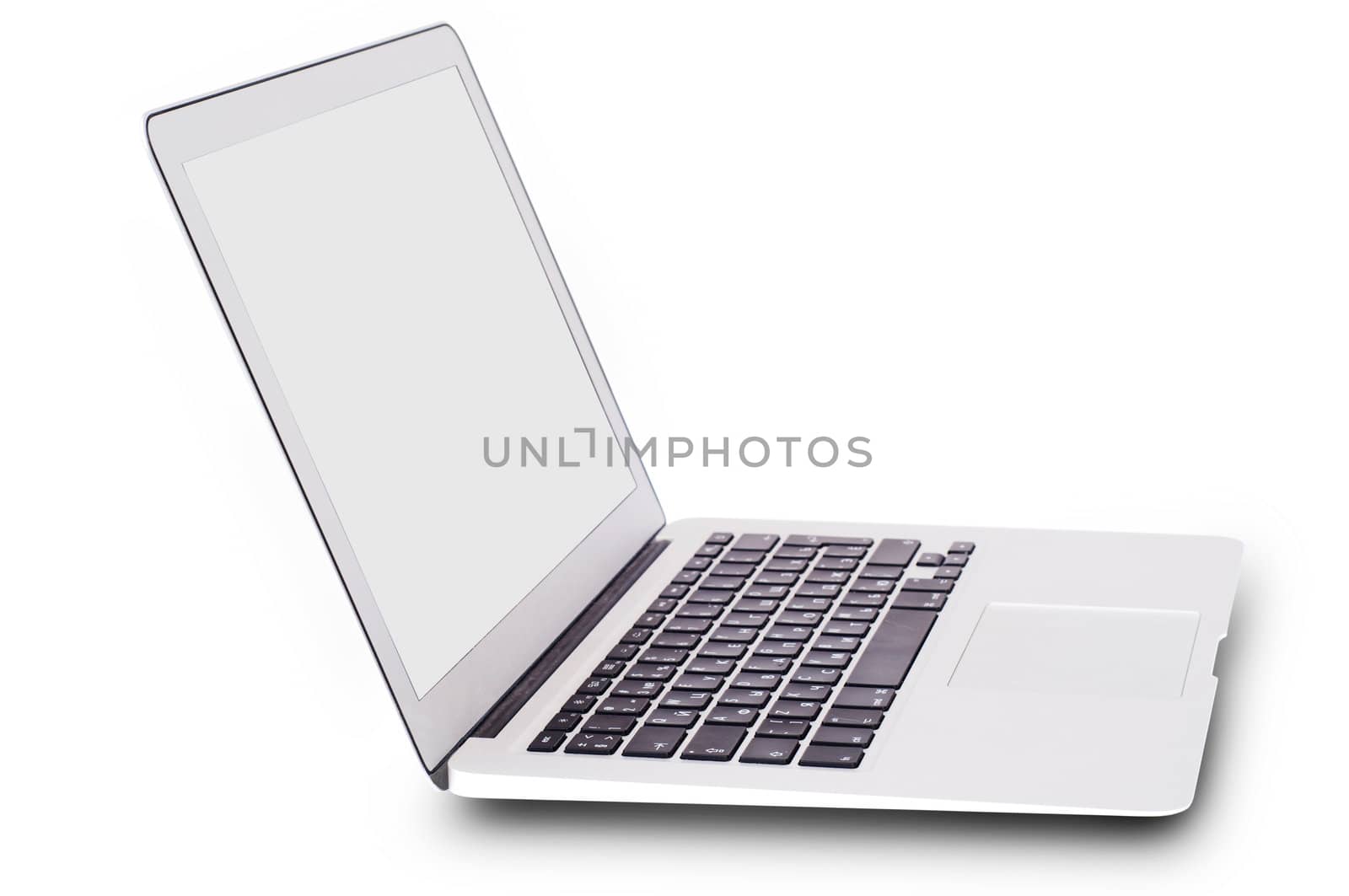 modern laptop isolated on white background .