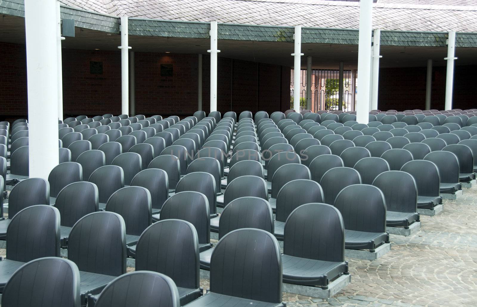 row of empty seats in stadium