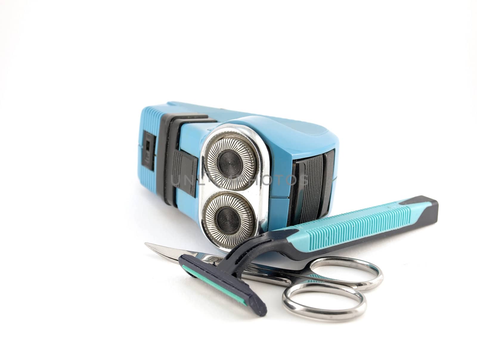 Old shaver, shaving-set and scissors by sergpet