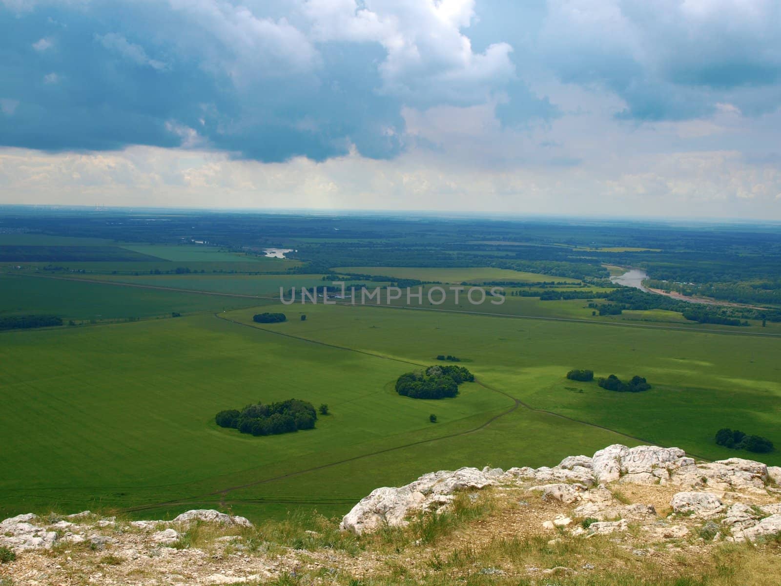 Summer landscape from high mountain