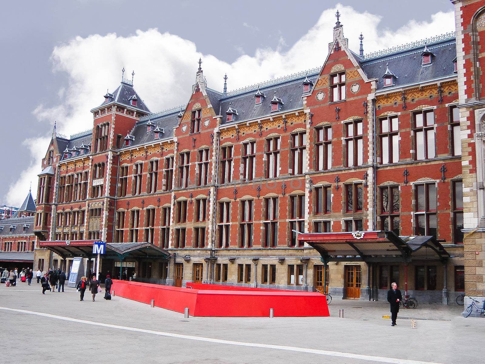 Amsterdam Central Station and a subway station. Netherlands.