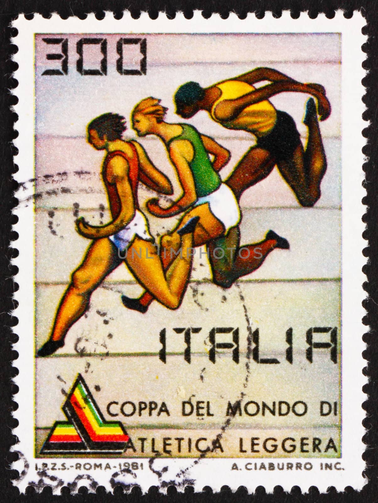 ITALY - CIRCA 1981: a stamp printed in the Italy shows World Cup Races, circa 1981