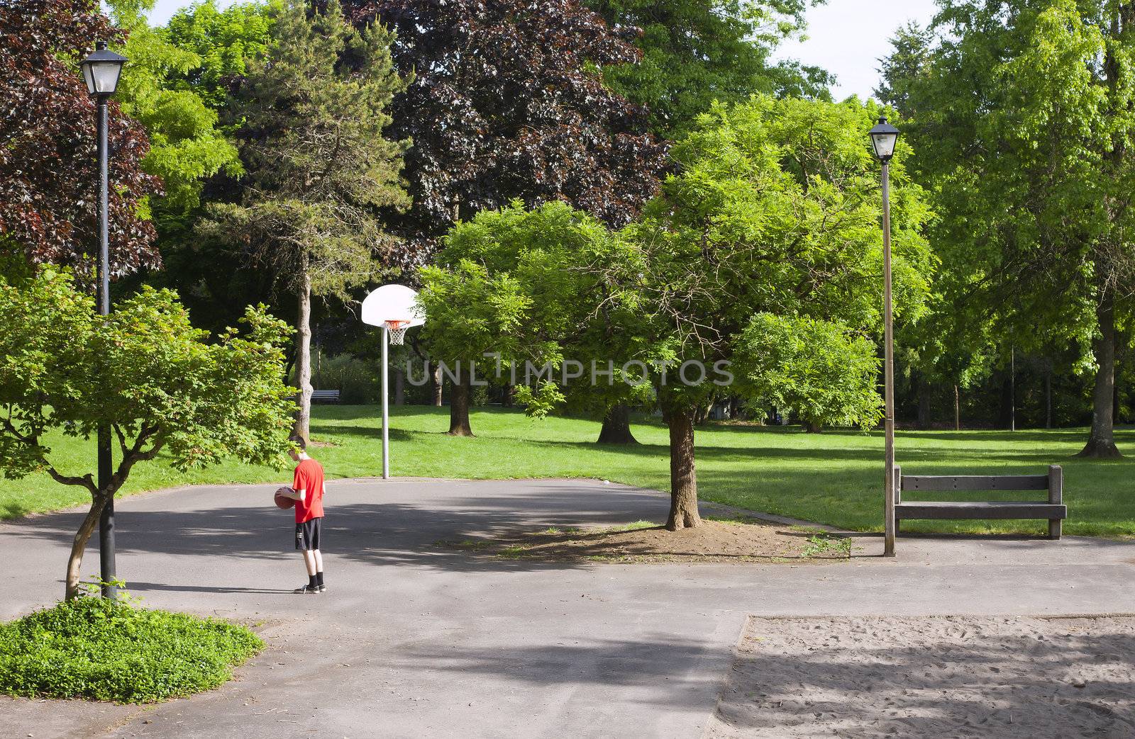 Public park in a neighborhood, Portland OR.