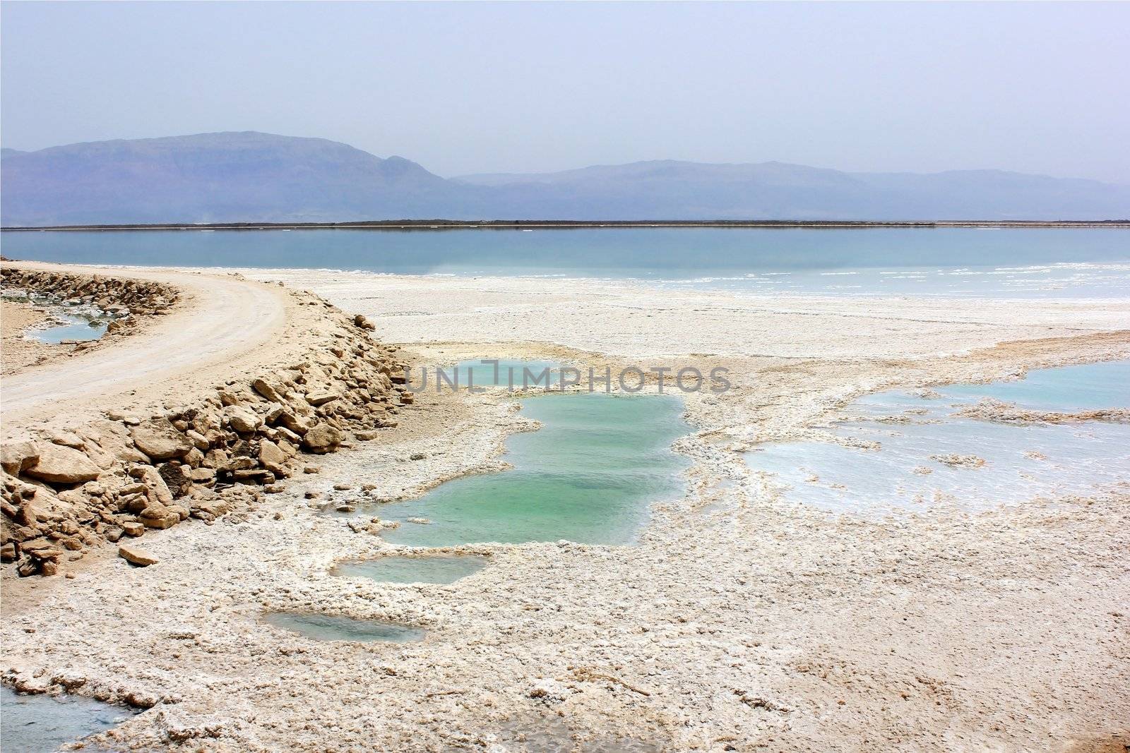 salty Dead Sea shore by irisphoto4