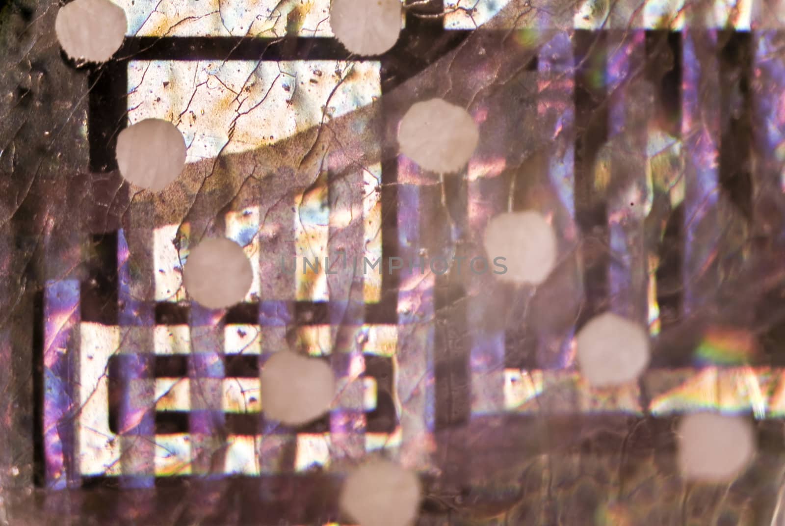 Microphoto: Detail of the hologram on an euro banknote