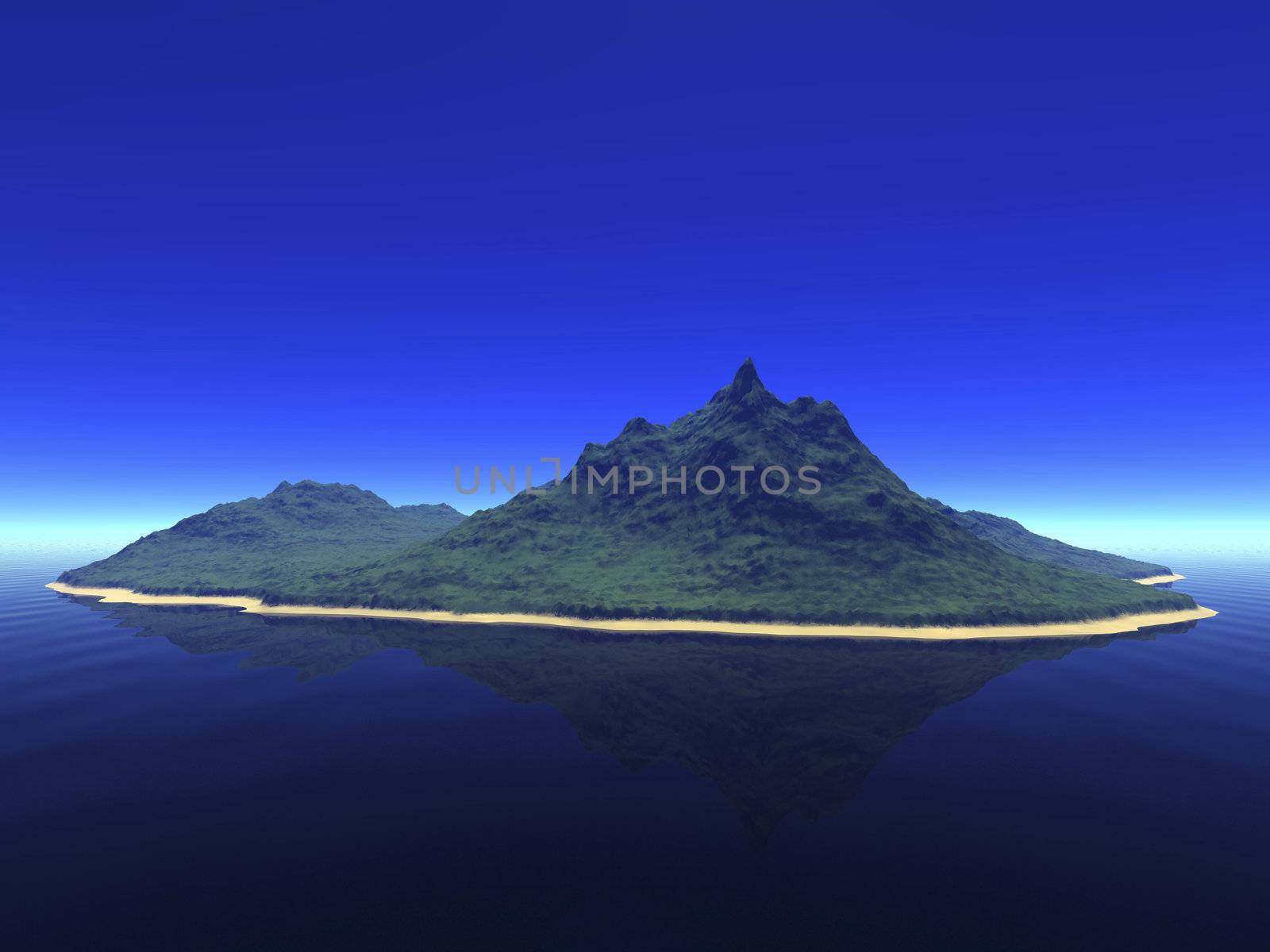 Digital visualization of a surreal landscape