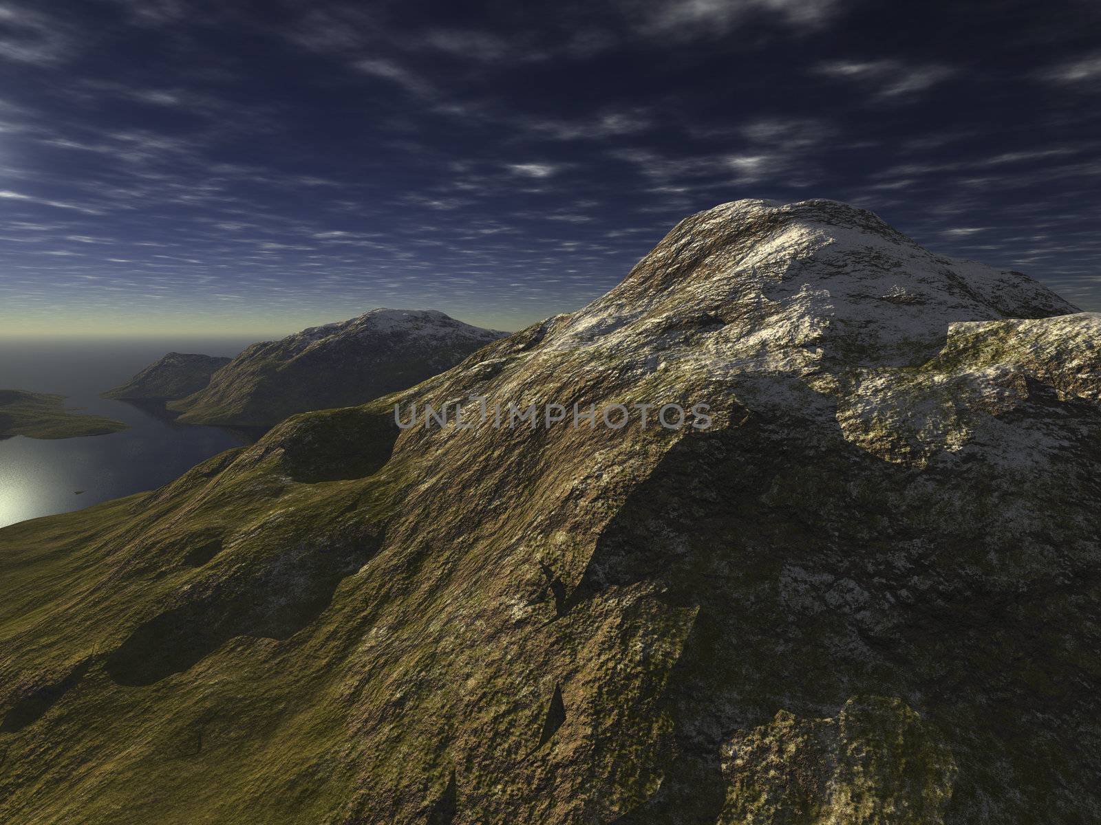 Digital visualization of a surreal landscape