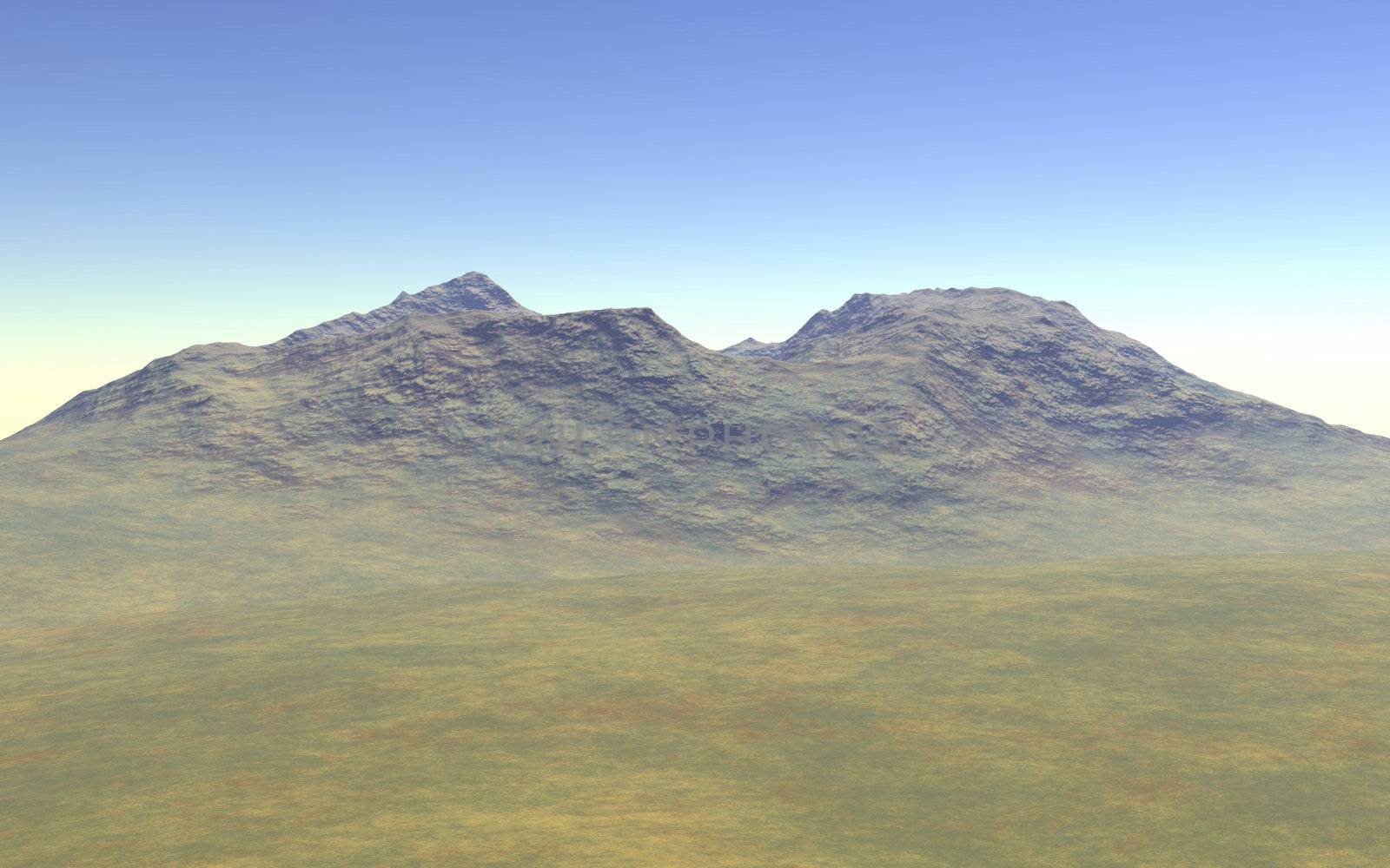Digital visualization of a surreal landscape