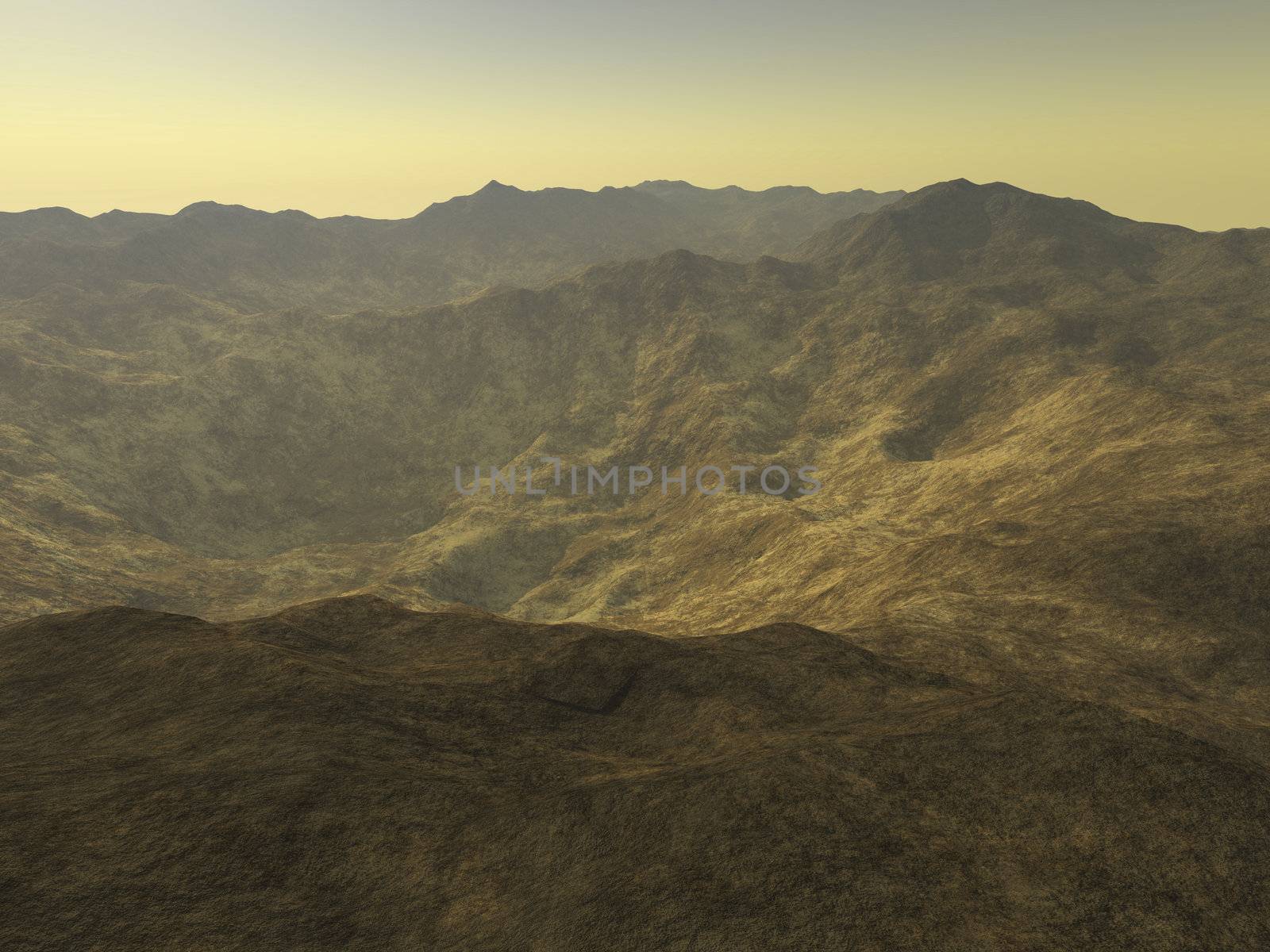 Digital visualization of a surreal landscape