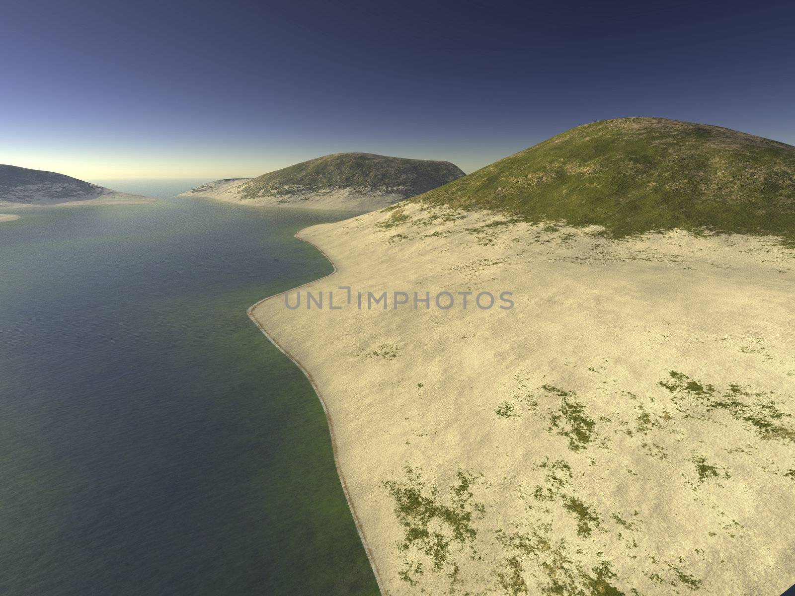Digital visualization of a surreal landscape