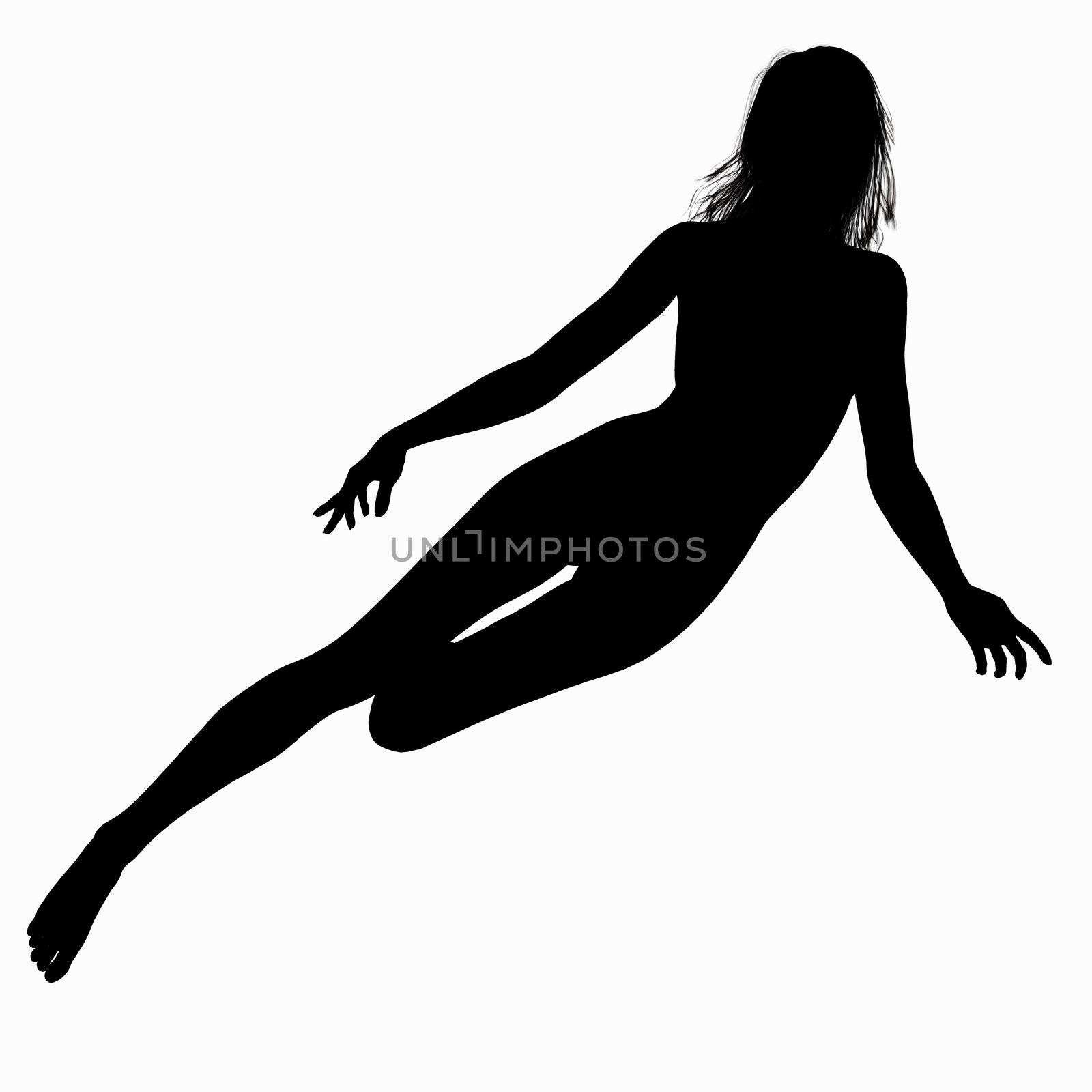 Silhouette of a posing girl