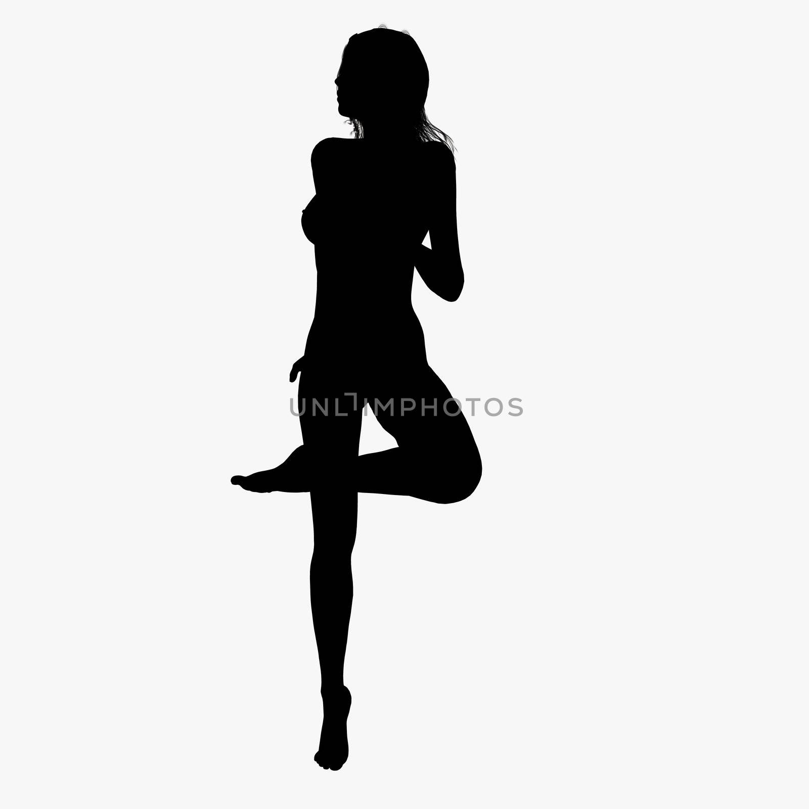 Silhouette of a posing girl